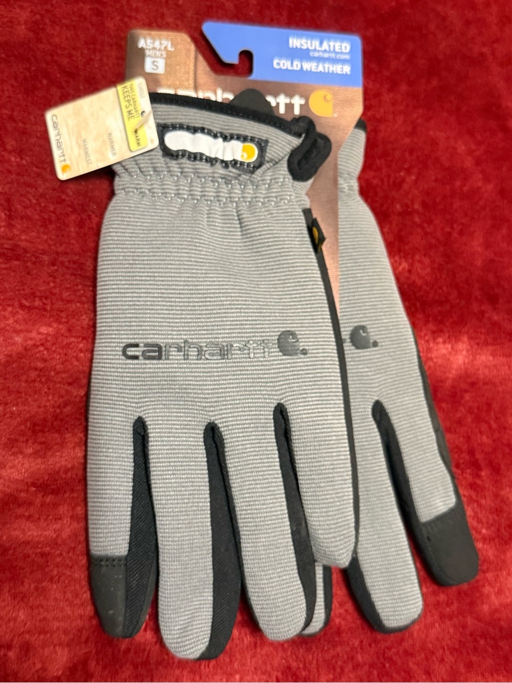 Carhartt Insulated Cold Weather Gloves in Gray men’s size SMALL
